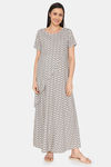 Coucou Maternity Woven Full Length Loungewear Dress Front Zipper With Discreet Feeding - Dark Green — thumbnail 2